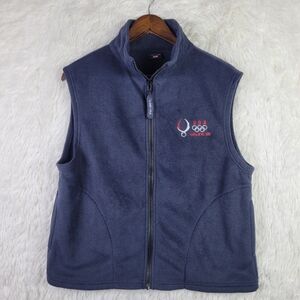 Team USA Navy Blue Large 2008 Beijing Olympics Full Zip Sleeveless Fleece Vest